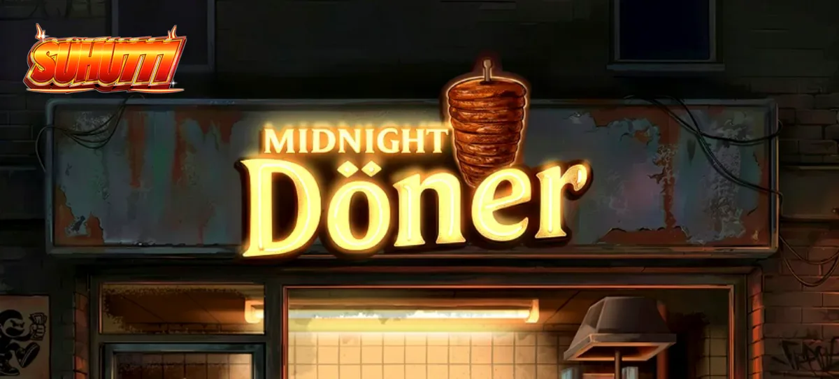Tampilan visual slot Midnight Doner dengan tema kedai kebab